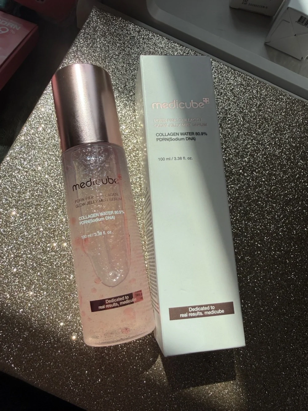 NIB 3.38oz Medicube PDRN Collagen Water Glow Jelly Mist Serum - Pink